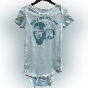 Cheech & Chong inspired baby onesies Dave’s Not Here, Man hippie Gerber 18mo